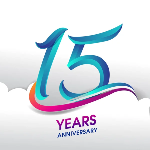 Anos Logotipo Celebração Aniversário Design Vetor Aniversário —  Vetores de Stock