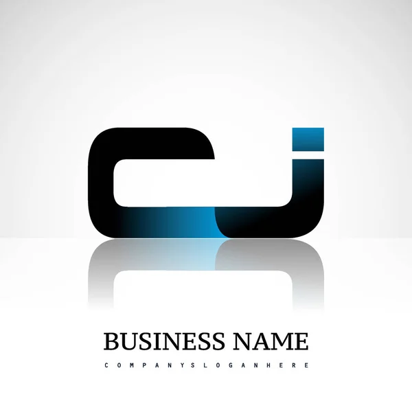 Anfangsbuchstabe Großbuchstaben Moderne Und Einfache Logo Verknüpft Blau Und Schwarz — Stockvektor