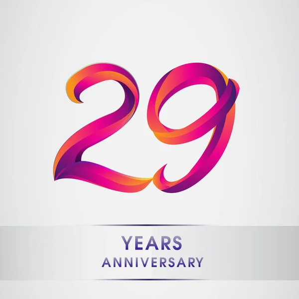 Anni Anniversario Celebrazione Logotipo Disegno Colorato Logo Compleanno Sfondo Bianco — Vettoriale Stock