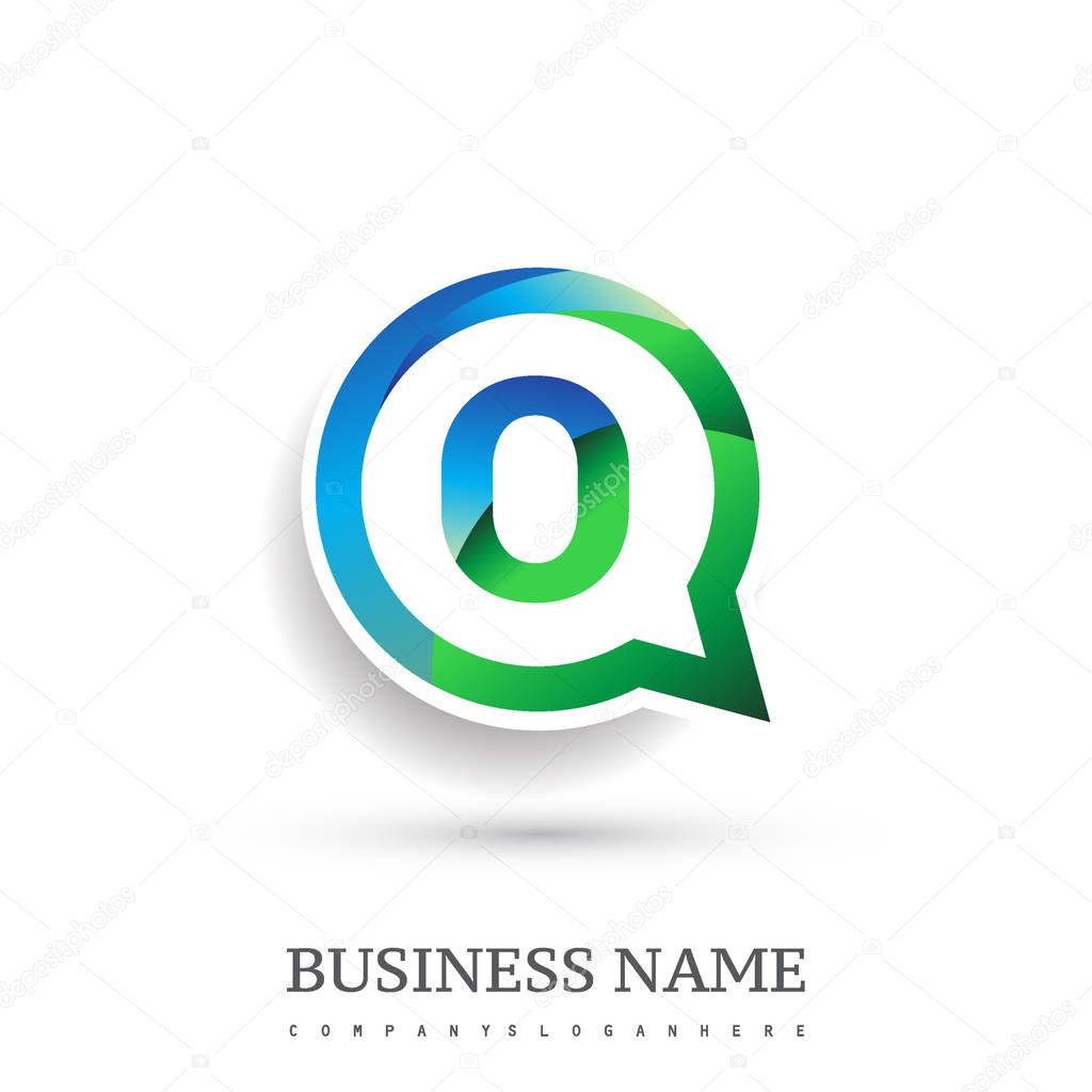 logo o letter colorful on circle chat icon. Modern logo design for your application or company identity.
