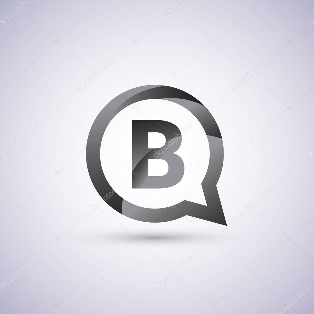 logo b letter colorful on circle chat icon. Vector design for your application or company identity.