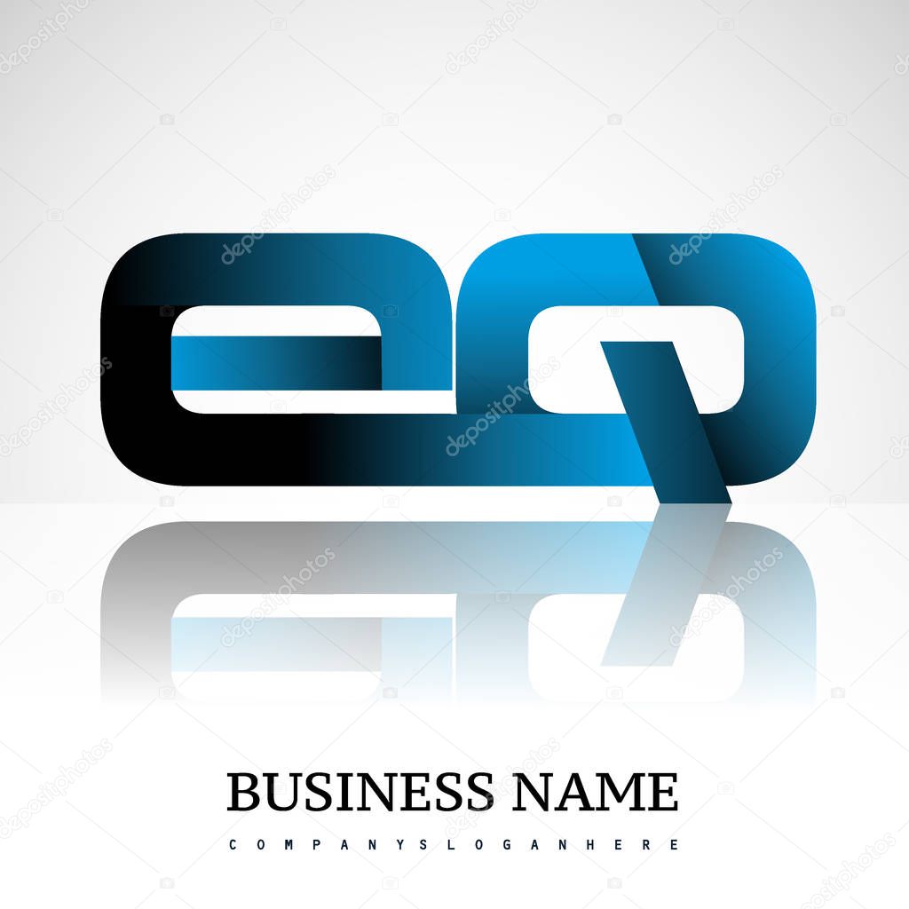 Initial letters eq uppercase modern and simple logo linked green and black colored, isolated in white background. Vector design for company identity