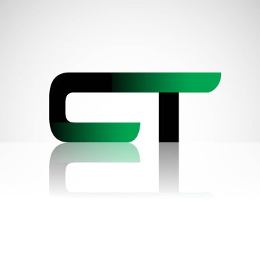 Başlangıç harfi ct büyük modern ve basit logo yeşil ve siyah renkli, izole beyaz zemin bağlı. Şirket kimliği için vektör tasarımı.