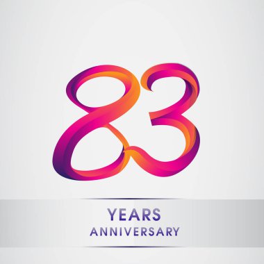 83th yıl yıldönümü kutlama logo renkli tasarım, Doğum günü logosu beyaz arka plan üzerinde