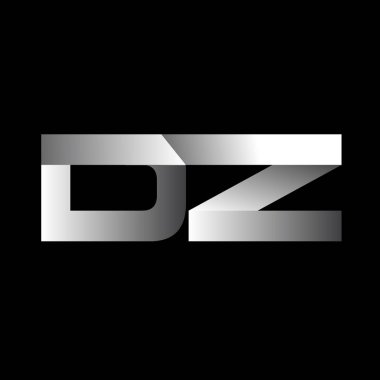 İlk harf dz büyük modern ve beyaz renkli, izole siyah arka plan basit logo bağlı. Vektör tasarım şablonu öğeleri şirket kimliği için.