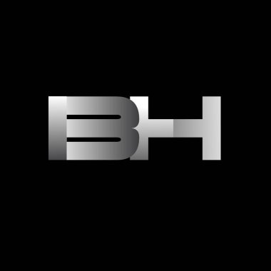 İlk harf bh büyük modern ve basit logosu beyaz renkli, izole siyah arka plan bağlı. Vektör tasarım şablonu öğeleri şirket kimliği için.