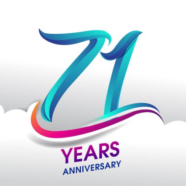 71 yıl yıldönümü kutlama logosu, Doğum günü vektör tasarımı