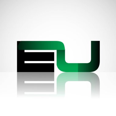 Başlangıç harfi AB büyük modern ve yeşil ve siyah renkli, izole beyaz arka plan basit logo bağlı. Şirket kimliği için vektör tasarımı.