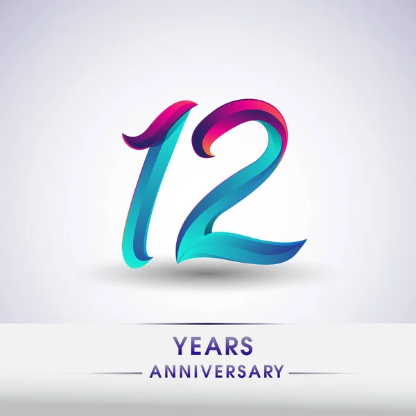 Logotipo Celebración Del Aniversario Años Color Azul Rojo Logotipo Cumpleaños — Archivo Imágenes Vectoriales