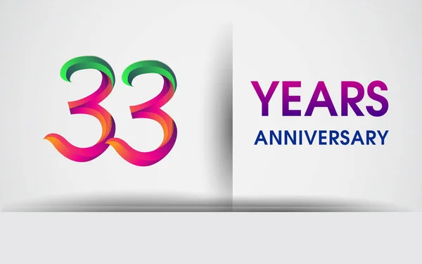 Aniversario Celebración Logo Diseño Colorido Logotipo Aislado Sobre Fondo Blanco — Vector de stock