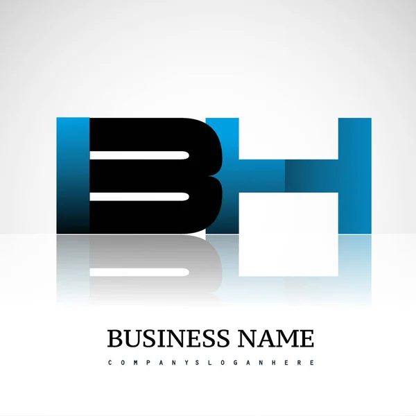 Letras Iniciales Mayúsculas Logotipo Moderno Simple Vinculado Color Azul Negro — Vector de stock