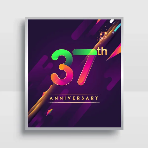 Anos Logotipo Aniversário Design Vetorial Para Convite Cartaz Dezenove Anos —  Vetores de Stock