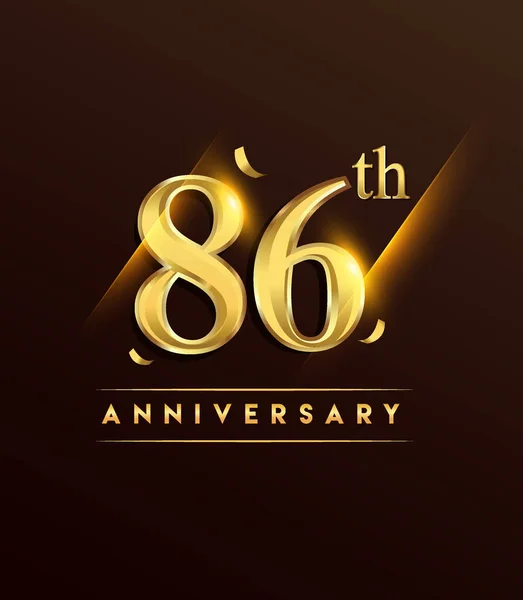 Logo Brillante Aniversario Con Confeti Color Dorado Aislado Sobre Fondo — Archivo Imágenes Vectoriales