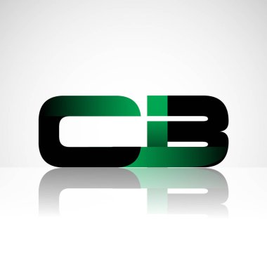 Başlangıç harfi cb büyük modern ve yeşil ve siyah renkli, izole beyaz arka plan basit logo bağlı. Şirket kimliği için vektör tasarımı.
