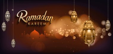 Ramazan kutlamaları arka plan, zarif tebrik kartı tasarım şablonu, metin tebrik kartı için yer ve Ramazan kareem için pankart.