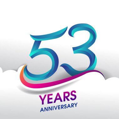 53 yıl yıldönümü kutlama logosu, Doğum günü vektör tasarımı