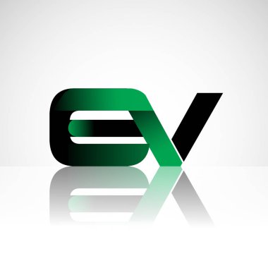 Başlangıç harfi ev büyük modern ve basit logo yeşil ve siyah renkli, izole beyaz zemin bağlı. Şirket kimliği için vektör tasarımı.