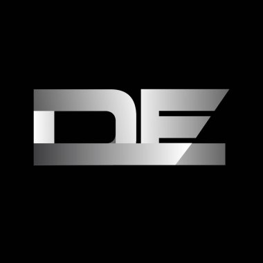 İlk harf de büyük modern ve basit logosu beyaz renkli, izole siyah arka plan bağlı. Vektör tasarım şablonu öğeleri şirket kimliği için.