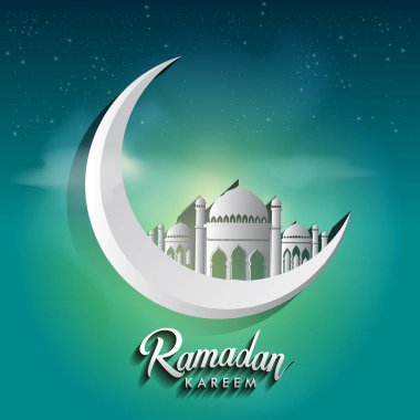 Ramazan kutlamaları arka plan, zarif tebrik kartı tasarım şablonu, metin tebrik kartı için yer ve Ramazan kareem için pankart.