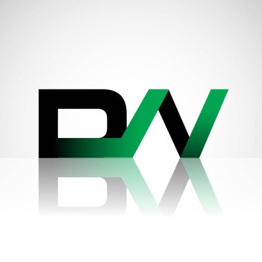 Başlangıç harfi dv büyük modern ve yeşil ve siyah renkli, izole beyaz arka plan basit logo bağlı. Şirket kimliği için vektör tasarımı.