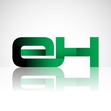 Modern büyük ilk harfler ha ve yeşil ve siyah renkli, izole beyaz arka plan basit logo bağlı. Şirket kimliği için vektör tasarımı.