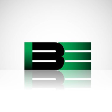 İlk harfler büyük modern ve basit logo bağlı yeşil ve siyah renkli, izole beyaz arka plan olması. Şirket kimliği için vektör tasarımı.