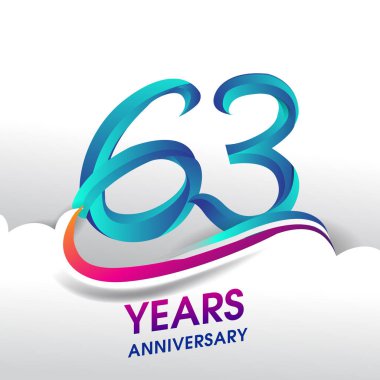 63 yıl yıldönümü kutlama logosu, Doğum günü vektör tasarımı