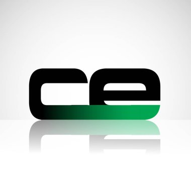 Başlangıç harfi ce büyük modern ve basit logo yeşil ve siyah renkli, izole beyaz zemin bağlı. Şirket kimliği için vektör tasarımı.