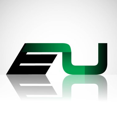 Başlangıç harfi AB büyük modern ve yeşil ve siyah renkli, izole beyaz arka plan basit logo bağlı. Şirket kimliği için vektör tasarımı.