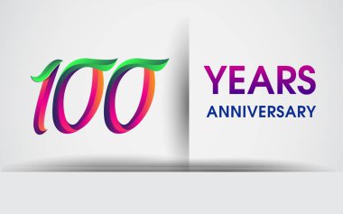 100 yıldönümü kutlama logosu, beyaz arka plan üzerinde izole renkli tasarım logo vektör öğeleri için kutluyor 99 Doğum günü partisi.