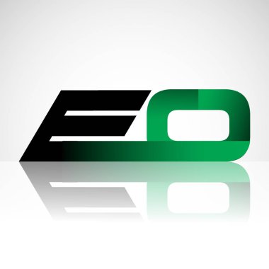 Başlangıç harfi ec büyük modern ve yeşil ve siyah renkli, izole beyaz arka plan basit logo bağlı. Şirket kimliği için vektör tasarımı.