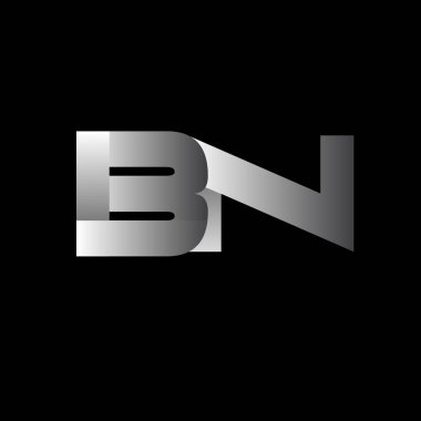 İlk harf bn büyük modern ve beyaz renkli, izole siyah arka plan basit logo bağlı. Vektör tasarım şablonu öğeleri şirket kimliği için.