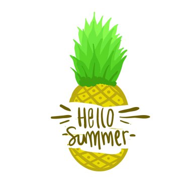 Yaz arka plan, logo, elle çizilmiş ve tasarım öğeleri için yaz tatili, poster ve davet için vektör çizim.