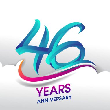 46 yıl yıldönümü kutlama logosu, Doğum günü vektör tasarımı