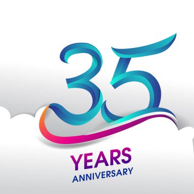 35 yıl yıldönümü kutlama logosu, Doğum günü vektör tasarımı