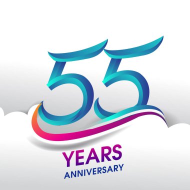 55 yıl yıldönümü kutlama logosu, Doğum günü vektör tasarımı