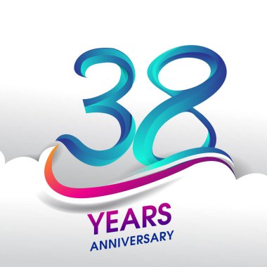 38 yıl yıldönümü kutlama logosu, Doğum günü vektör tasarımı