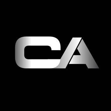 İlk harf ca büyük modern ve beyaz renkli, izole siyah arka plan basit logo bağlı. Vektör tasarım şablonu öğeleri şirket kimliği için.