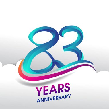 83 yıl yıldönümü kutlama logosu, Doğum günü vektör tasarımı