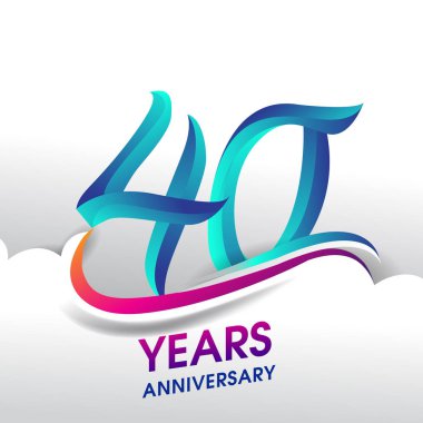 40 yıl yıldönümü kutlama logosu, Doğum günü vektör tasarımı