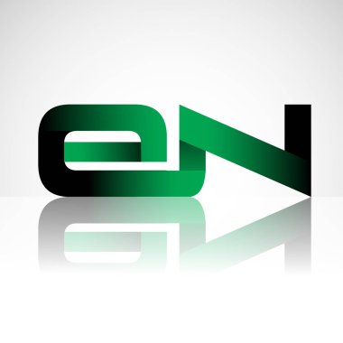 Başlangıç harfi en büyük modern ve yeşil ve siyah renkli, izole beyaz arka plan basit logo bağlı. Şirket kimliği için vektör tasarımı.