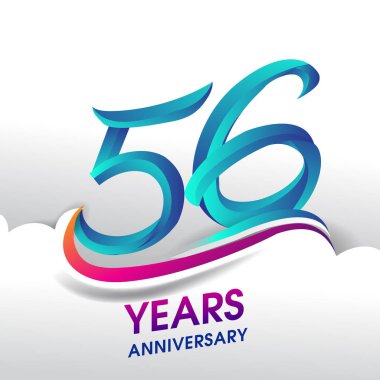 56 yıl yıldönümü kutlama logosu, Doğum günü vektör tasarımı