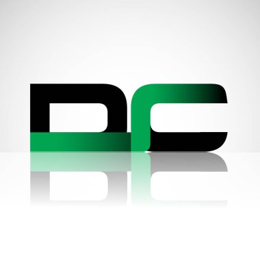 İlk harfler dc büyük modern ve yeşil ve siyah renkli, izole beyaz arka plan basit logo bağlı. Şirket kimliği için vektör tasarımı.