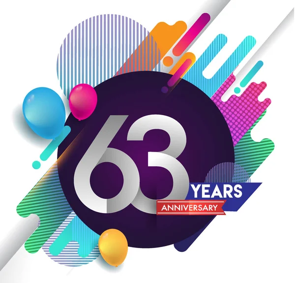 Years Anniversary Logo Colorful Abstract Background Vector Design Template Elements — Stock Vector