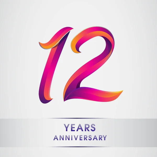 Años Aniversario Celebración Logotipo Colorido Diseño Logotipo Cumpleaños Sobre Fondo — Archivo Imágenes Vectoriales