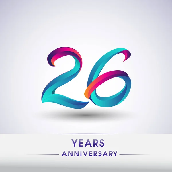 年周年記念ロゴ青 白い背景の上の第 誕生日ロゴ — ストックベクタ