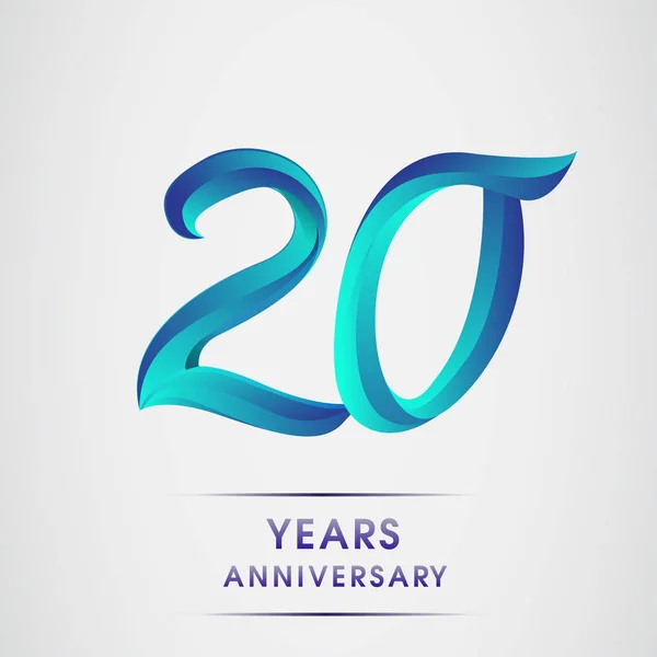 Anniversaire Célébration Logotype Bleu Coloré Isolé Sur Fond Blanc 98E — Image vectorielle