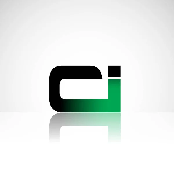 Початкові Літери Верхнього Регістру Сучасний Простий Логотип Пов Язаний Зеленим — стоковий вектор