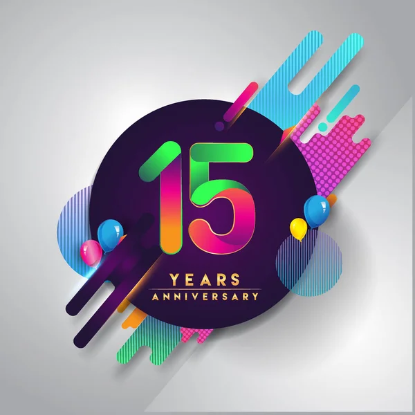 Aniversario Logotipo Con Fondo Abstracto Colorido Elementos Plantilla Diseño Vectorial — Archivo Imágenes Vectoriales