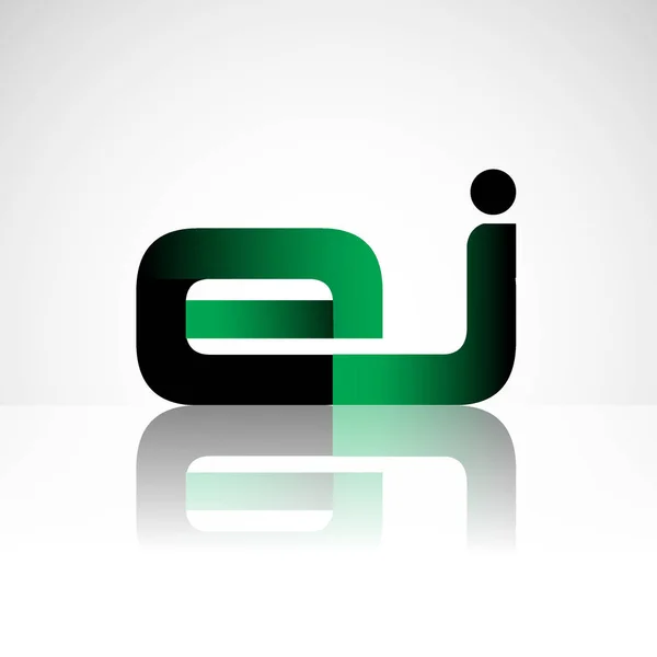 頭文字 大文字モダンとシンプルなロゴに緑と黒の色の分離で白い背景がリンクされています 企業アイデンティティのベクトル デザイン — ストックベクタ